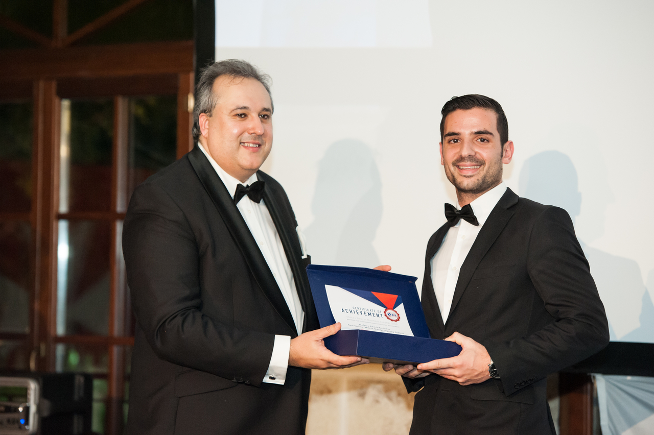 Mark Cassar, CasaSoft's founder, being presented the Award during the Best in Business Awards 2016