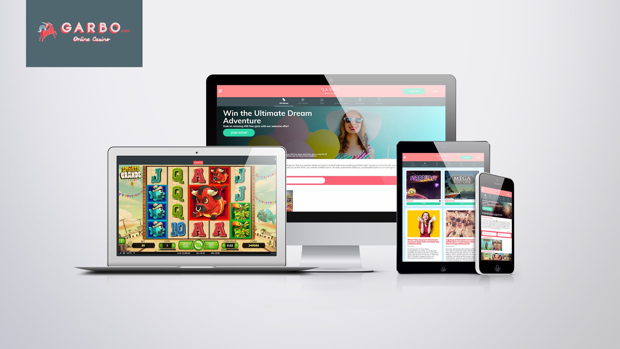 Garbo Online Casino - Web Design & Development / Custom Software Development / System Integration & Migration / Technical Consultation / Support & Maintenance